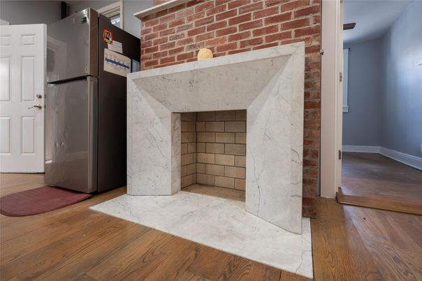 Interior, Kitchen, Stone Walls, Wood Texture Flooring