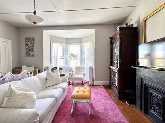 Fireplace, Interior, Living room, Pendant Lights, Wood Texture Flooring