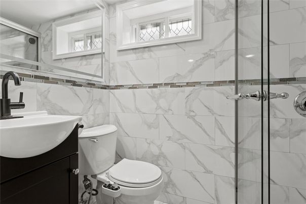 Bathroom, Glass Shower, Interior, Marble Walls