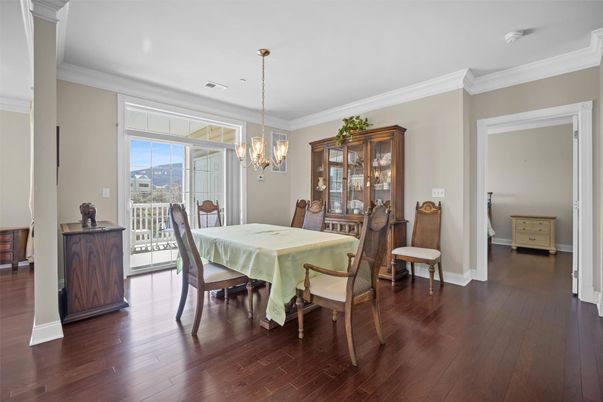 Chandelier, Dining room, Interior, Wood Texture Flooring