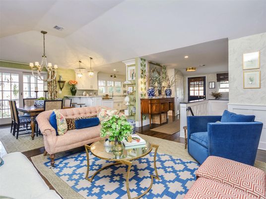 Chandelier, Dining room, Interior, Kitchen, Living room, Pendant Lights, Recessed Lighting, Wood Texture Flooring