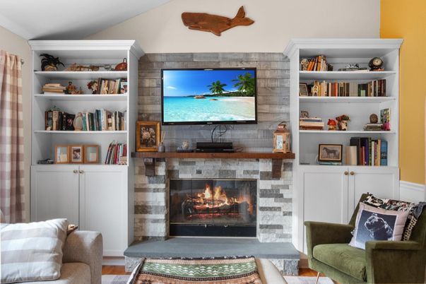 Fireplace, Interior, Wood Texture Flooring