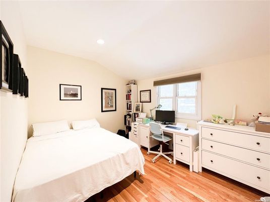 Bedroom, Home Office, Interior, Recessed Lighting, Wood Texture Flooring