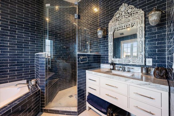 Bathroom, Dual Sink Vanities, Glass Shower, Interior