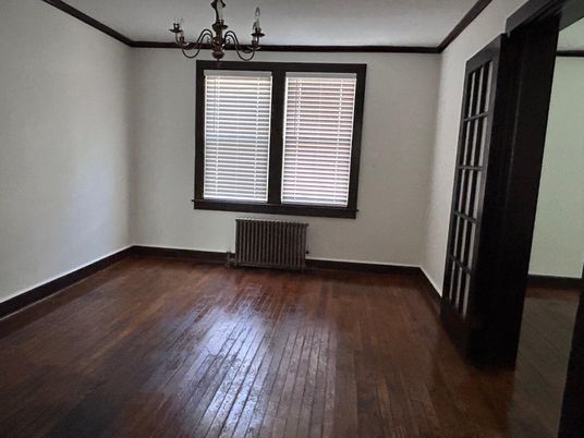 Chandelier, Empty room, Interior, Wood Texture Flooring