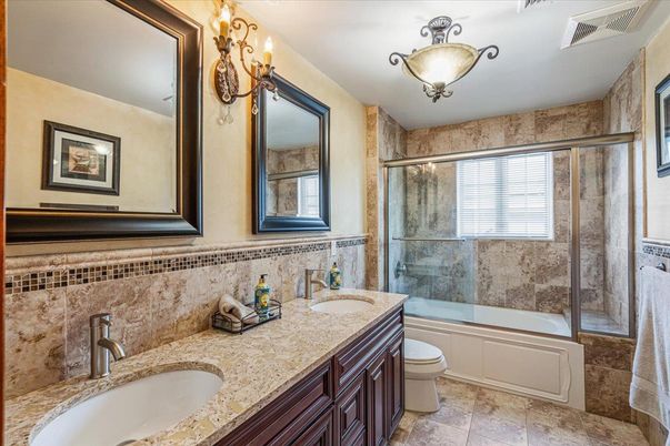 Bathroom, Dual Sink Vanities, Glass Shower, Interior