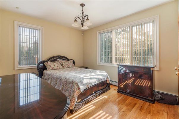 Bedroom, Chandelier, Interior, Wood Texture Flooring