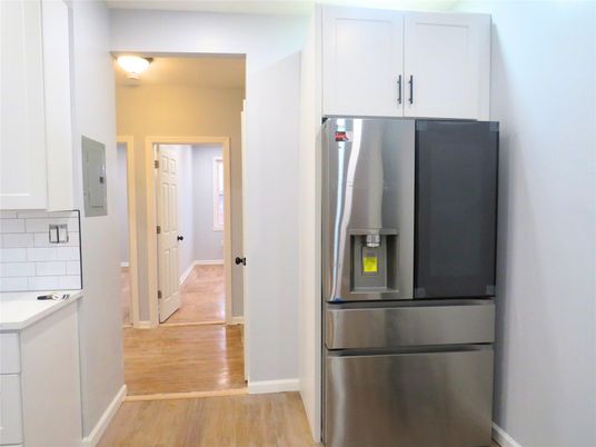 Interior, Kitchen, Stainless Steel Appliances, Wood Texture Flooring