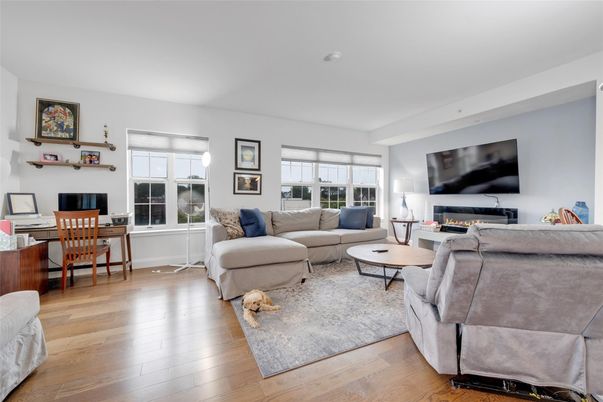 Dining room, Fireplace, Interior, Living room, Wood Texture Flooring