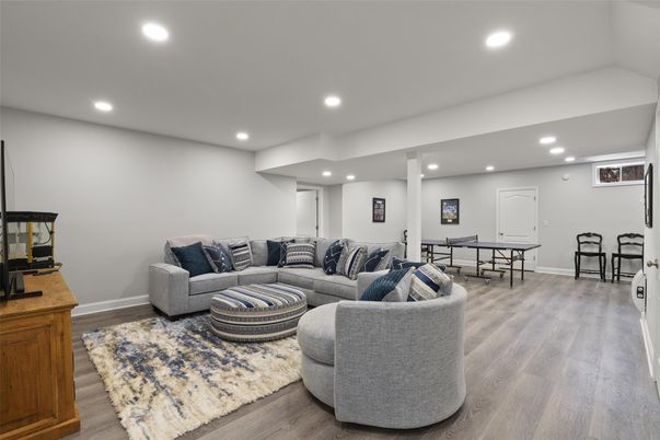 Game Room, Interior, Living room, Recessed Lighting, Wood Texture Flooring