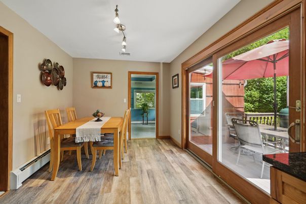 Dining room, Interior, Wood Texture Flooring