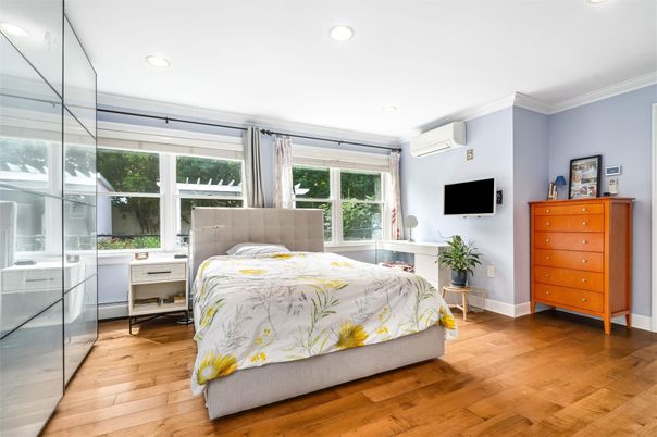 Bedroom, Home Office, Interior, Recessed Lighting, Wood Texture Flooring