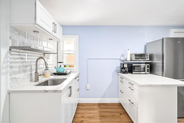 Interior, Kitchen, Stainless Steel Appliances, Wood Texture Flooring