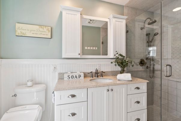 Bathroom, Dual Sink Vanities, Glass Shower, Interior