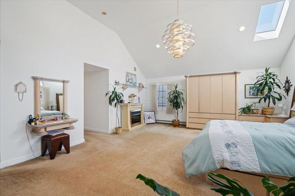 Bedroom, Fireplace, Interior, Pendant Lights, Recessed Lighting