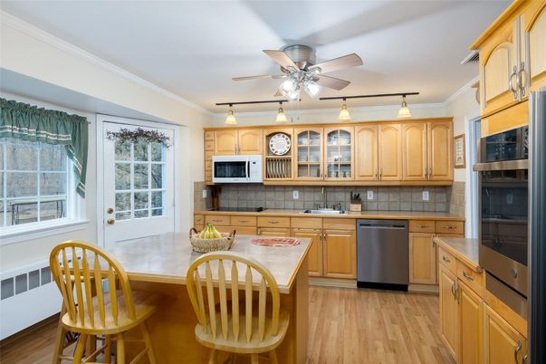 Interior, Kitchen, Stainless Steel Appliances, Wood Texture Flooring