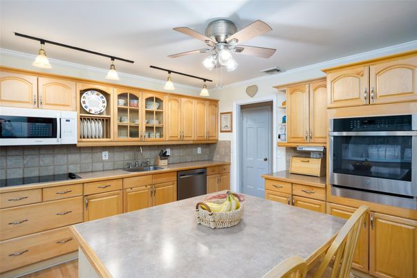 Interior, Kitchen, Stainless Steel Appliances, Wood Texture Flooring