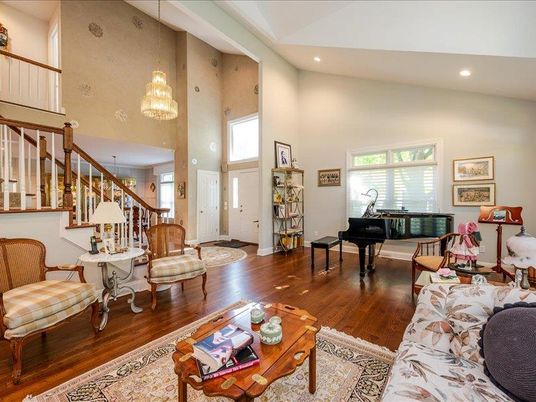 Chandelier, Interior, Piano, Recessed Lighting, Wood Texture Flooring