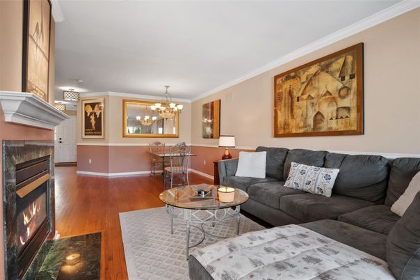 Chandelier, Dining room, Fireplace, Interior, Living room, Wood Texture Flooring