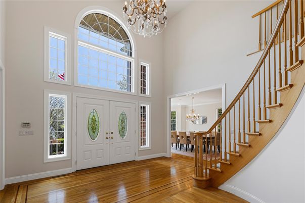 Chandelier, Dining room, Interior, Wood Texture Flooring