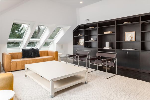 Home Office, Interior, Living room, Recessed Lighting, Wood Texture Flooring
