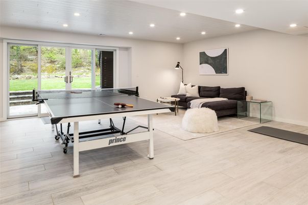 Game Room, Interior, Recessed Lighting, Wood Texture Flooring