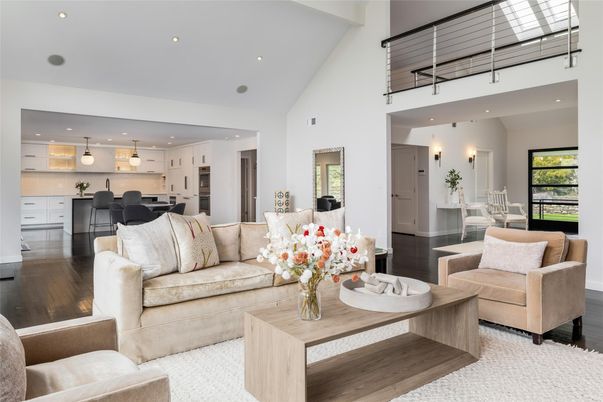 Interior, Kitchen, Living room, Pendant Lights, Recessed Lighting, Stainless Steel Appliances, Wood Texture Flooring