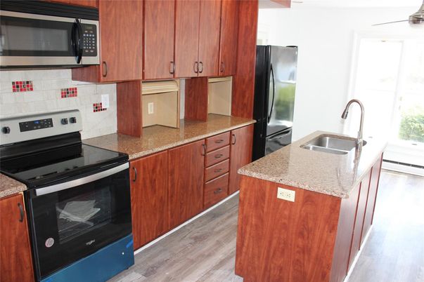 Interior, Kitchen, Stainless Steel Appliances, Wood Texture Flooring