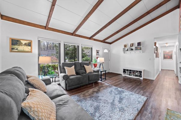 Interior, Living room, Wooden Beams, Wood Texture Flooring