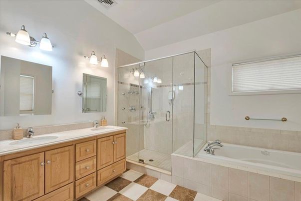 Bathroom, Dual Sink Vanities, Glass Shower, Interior