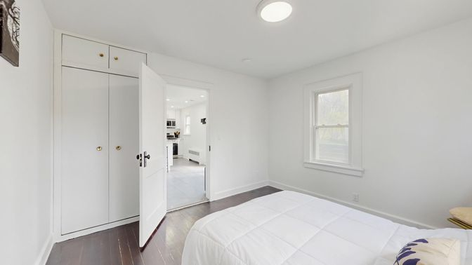 Bedroom, Interior, Kitchen, Recessed Lighting, Wood Texture Flooring