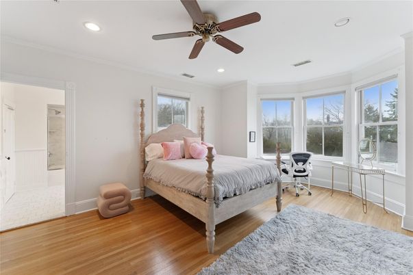 Bedroom, Home Office, Interior, Recessed Lighting, Wood Texture Flooring