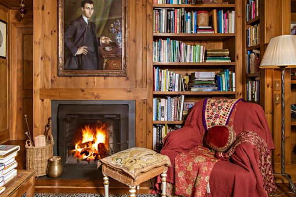 Fireplace, Interior, Wood Texture Flooring, Wooden Walls