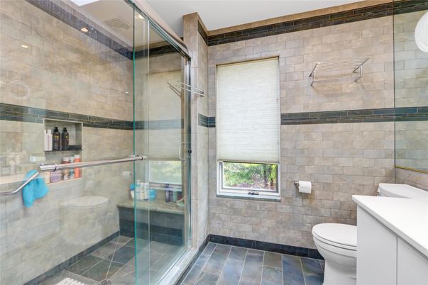 Bathroom, Glass Shower, Interior, Stone Walls