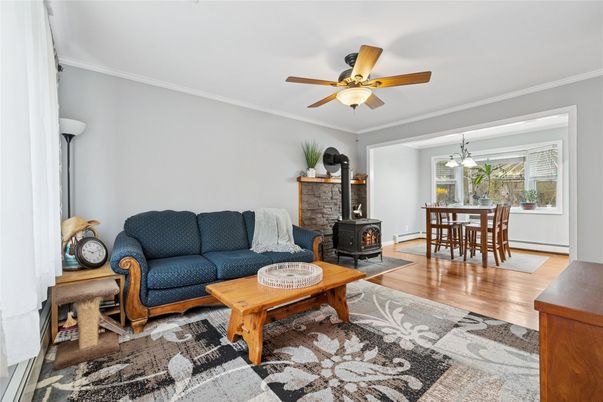 Dining room, Fireplace, Interior, Living room, Wood Texture Flooring