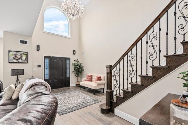 Chandelier, Interior, Wood Texture Flooring