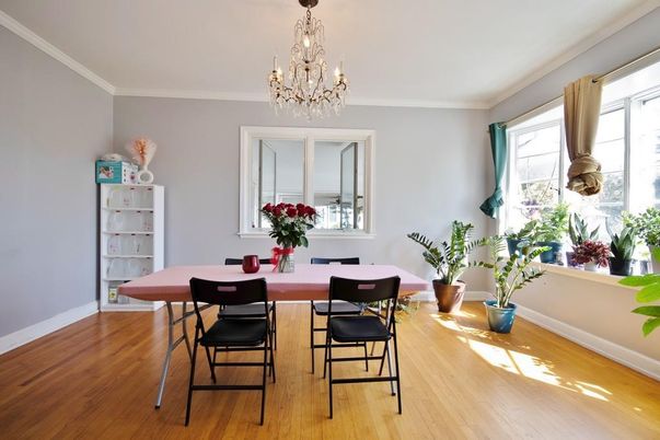 Chandelier, Dining room, Interior, Wood Texture Flooring