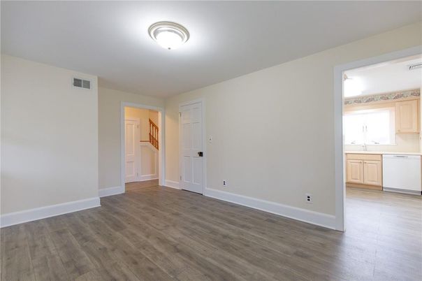 Empty room, Interior, Kitchen, Wood Texture Flooring
