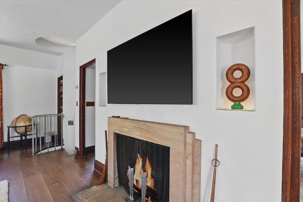 Fireplace, Interior, Wood Texture Flooring