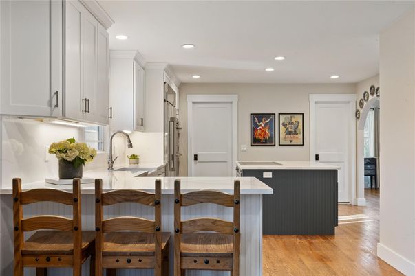 Interior, Kitchen, Recessed Lighting, Wood Texture Flooring