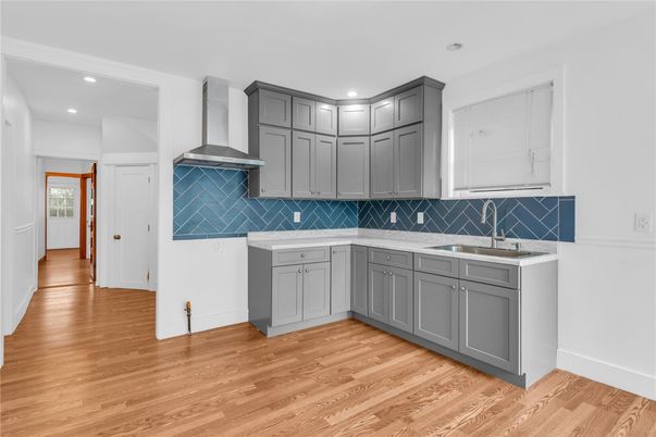 Interior, Kitchen, Recessed Lighting, Wood Texture Flooring