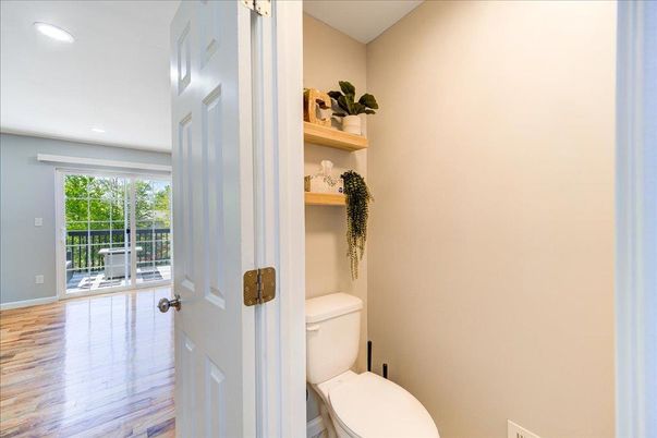 Bathroom, Interior, Recessed Lighting, Wood Texture Flooring