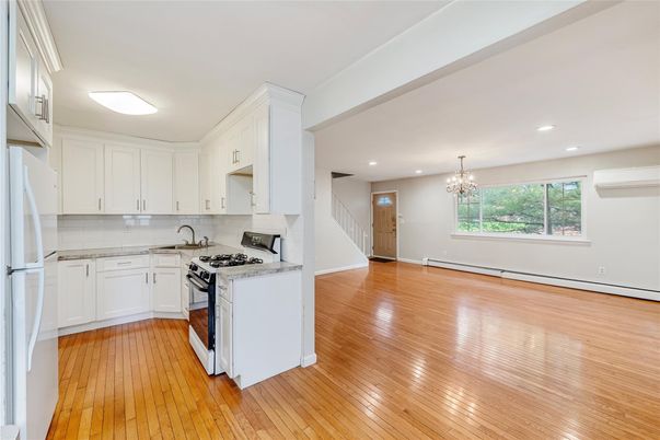 Chandelier, Interior, Kitchen, Recessed Lighting, Wood Texture Flooring
