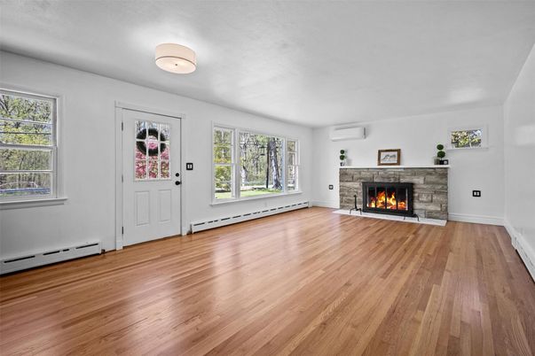 Empty room, Fireplace, Interior, Wood Texture Flooring
