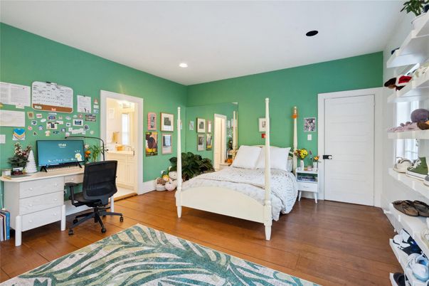 Bedroom, Home Office, Interior, Recessed Lighting, Wood Texture Flooring