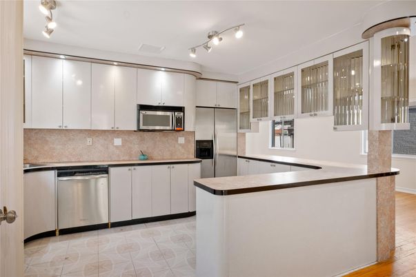 Interior, Kitchen, Stainless Steel Appliances, Wood Texture Flooring