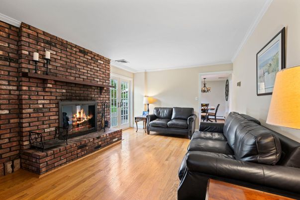 Fireplace, Interior, Living room, Stone Walls, Wood Texture Flooring