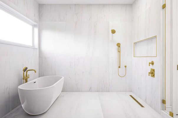 Bathroom, Free Standing Baths, Interior, Marble, Marble Walls