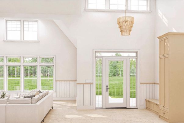Interior, Living room, Pendant Lights, Wood Texture Flooring
