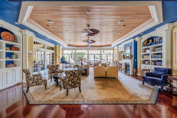 Fireplace, Interior, Living room, Recessed Lighting, Wooden Ceilings, Wood Texture Flooring